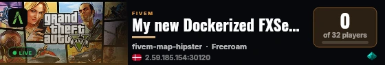 My new Dockerized FXServer live status badge