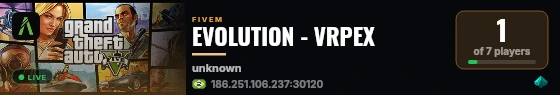 EVOLUTION - VRPEX live status badge