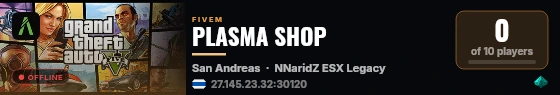 PLASMA SHOP live status badge