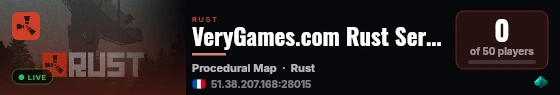 VeryGames.com Rust Server live status badge