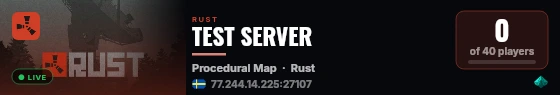 TEST SERVER live status badge