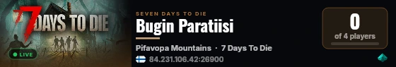 Bugin Paratiisi live status badge
