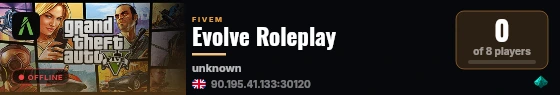 Evolve Roleplay live status badge