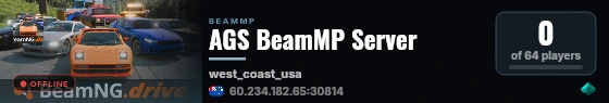 AGS BeamMP Server live status badge