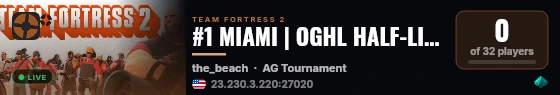 #1 MIAMI | OGHL HALF-LIFE WORLD CUP 2026 live status badge
