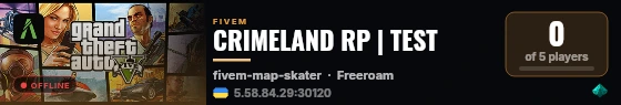 CRIMELAND RP | TEST live status badge