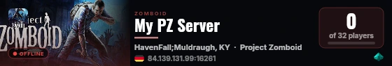 My PZ Server live status badge