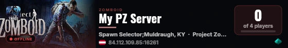 My PZ Server live status badge