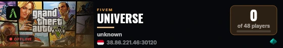 UNIVERSE live status badge