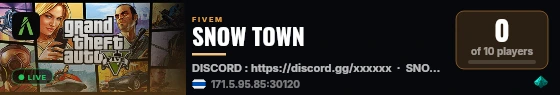 SNOW TOWN live status badge