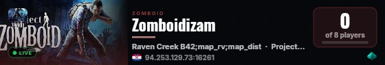 Zomboidizam live status badge