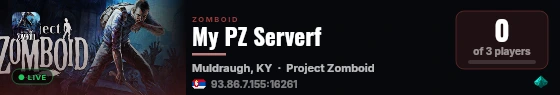 My PZ Serverf live status badge