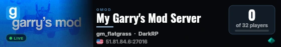 My Garry's Mod Server live status badge