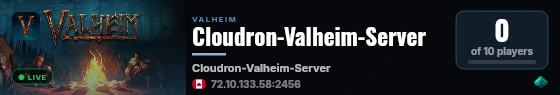 Cloudron-Valheim-Server live status badge