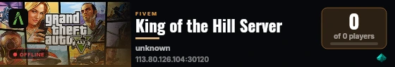 King of the Hill Server live status badge