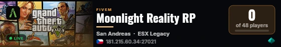 Moonlight Reality RP live status badge