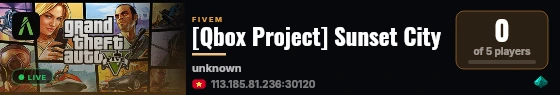 [Qbox Project] Sunset City live status badge