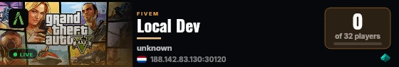 Local Dev live status badge