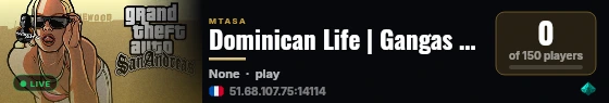 Default MTA Server live status badge