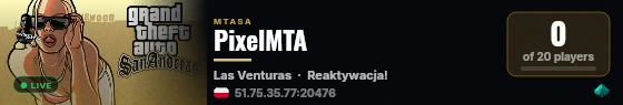 PixelMTA live status badge