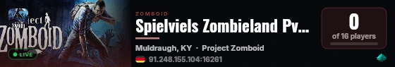 Spielviels Zombieland PvPvE live status badge