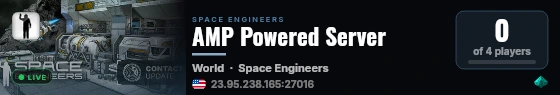 AMP Powered Server live status badge