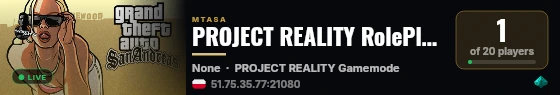 PROJECT REALITY RolePlay | Polski Serwer RP live status badge