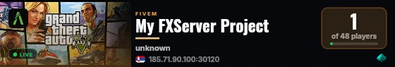 My FXServer Project live status badge