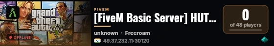 [FiveM Basic Server] HUT STUDIOS live status badge