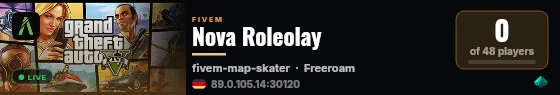 [FiveM Basic Server] Nova Roleolay live status badge