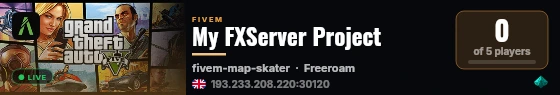 My FXServer Project live status badge