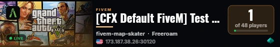 [CFX Default FiveM] Test Server live status badge
