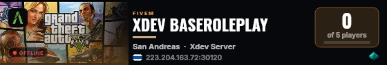 XDEV BASEROLEPLAY live status badge