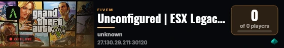 Unconfigured | ESX Legacy Server live status badge