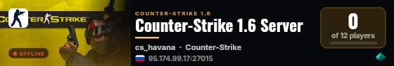 Counter-Strike 1.6 Server live status badge