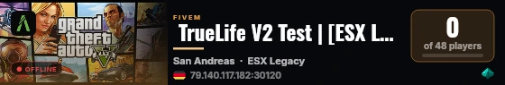  TrueLife V2 Test | [ESX Legacy] live status badge