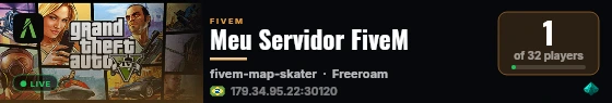 Meu Servidor FiveM live status badge