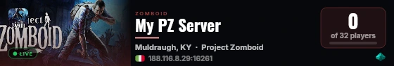 My PZ Server live status badge