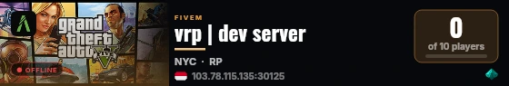 vrp | dev server live status badge
