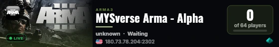 MYSverse Arma - Alpha live status badge