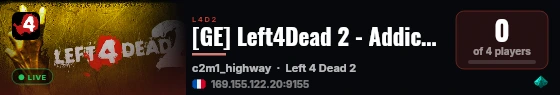 [GE] Left4Dead 2 - Addicted.ge live status badge
