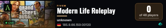 Modern Life Roleplay live status badge