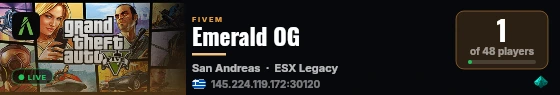 Emerald OG live status badge
