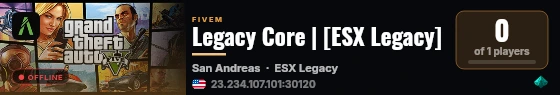 Legacy Core | [ESX Legacy] live status badge