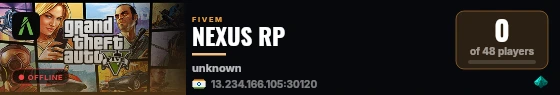 NEXUS RP live status badge