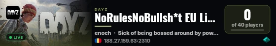 NoRulesNoBullsh*t EU Livonia Vanilla+ 1PP discord:nTnyWpt4cq live status badge