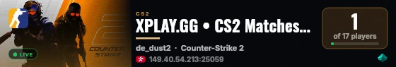 XPLAY.GG • CS2 Matches #40 live status badge