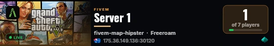 Server 1 live status badge