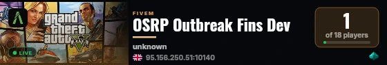 OSRP Outbreak Fins Dev live status badge
