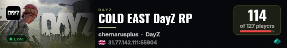 COLD EAST DayZ RP live status badge